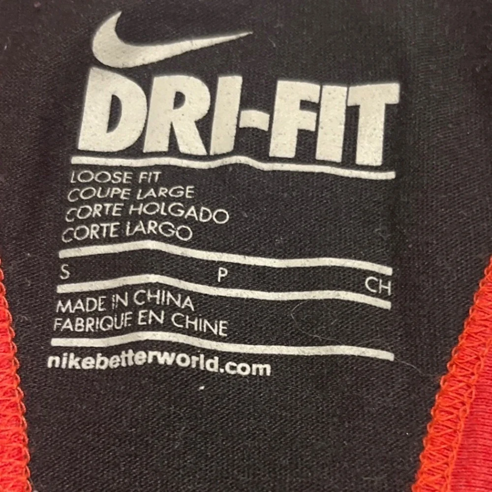 Nike Dri Fit Racerback Tank Top Women's S Red‎ Black Sleeveless Athletic Workout